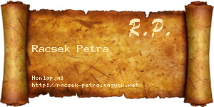 Racsek Petra névjegykártya