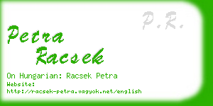 petra racsek business card